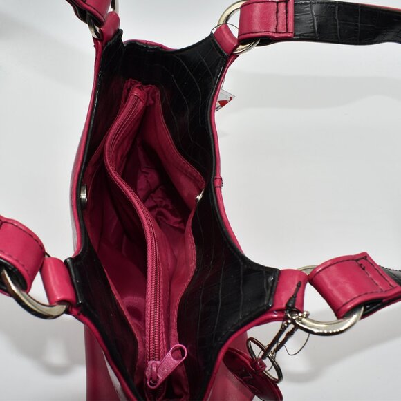 K Initial Pink Purse Shoulder Bag with Keychain NEW - Picture 3 of 3